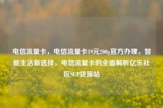 电信流量卡，电信流量卡19元200g官方办理，智能生活新选择，电信流量卡的全面解析亿乐社区SUP货源站
